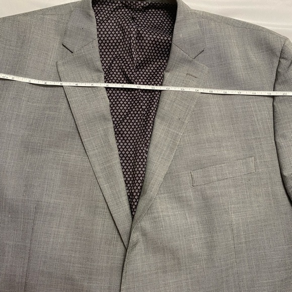 Chaps Ralph Lauren Blazer Sports Suit Coat Size 52R Solid Grey - Picture 9 of 13